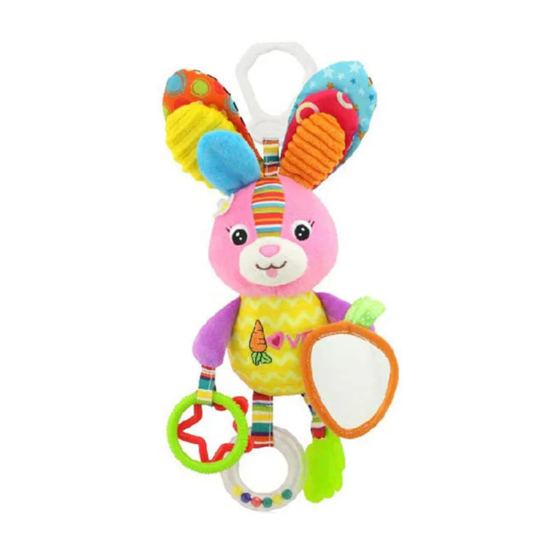 NestleEase™ Baby Sensory Activity Toy – Plush Rattle & Teether