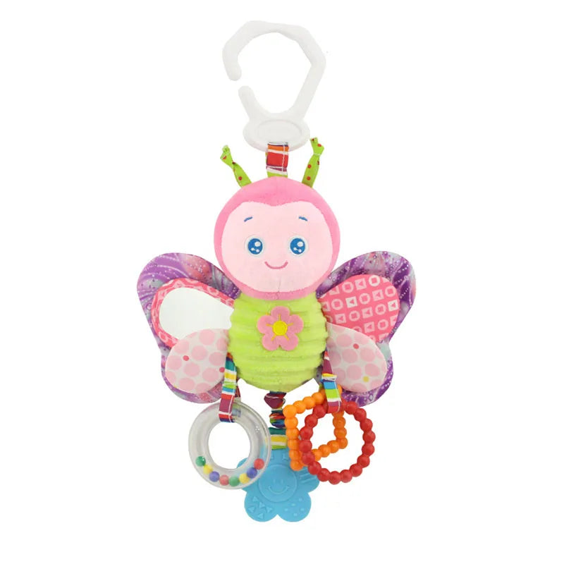 NestleEase™ Baby Sensory Activity Toy – Plush Rattle & Teether