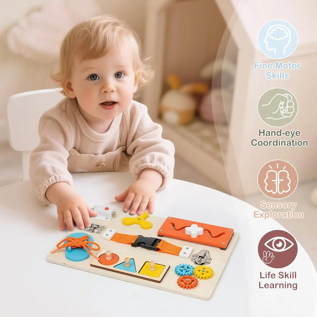 NestleEase™ Montessori Wooden Busy Board