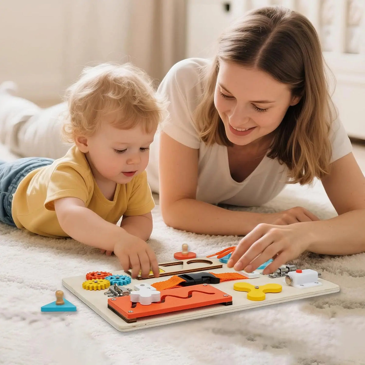 NestleEase™ Montessori Wooden Busy Board