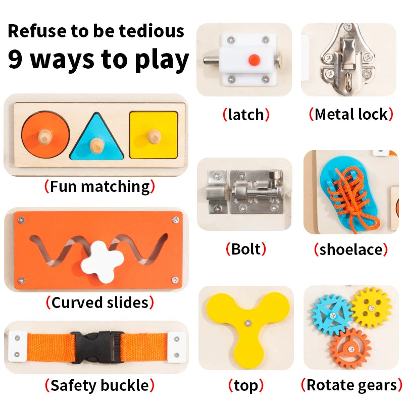 NestleEase™ Montessori Wooden Busy Board